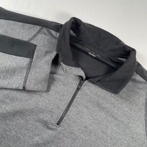 HAWKE & CO Mens XXLarge Gray Black 1/4 Zip Pullover Sweater Athletic Fit